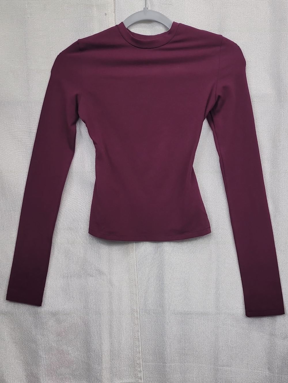 SKIMS Cotton Jersey Long Sleeve T-Shirt Size XS In Deep Berry